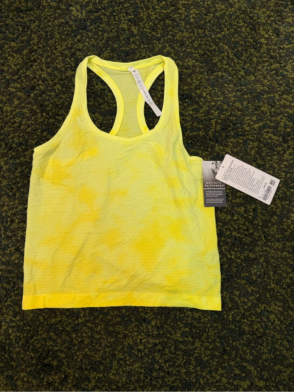 Yellow Tie-Dye Racerback Tank Top - Women